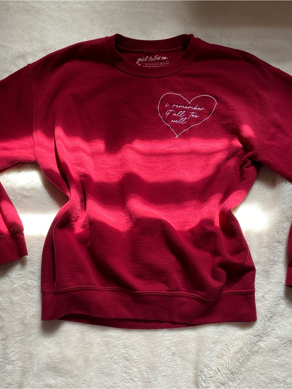 All too well taylor swift inspired crewneck paid $60 looks worn my have stains
